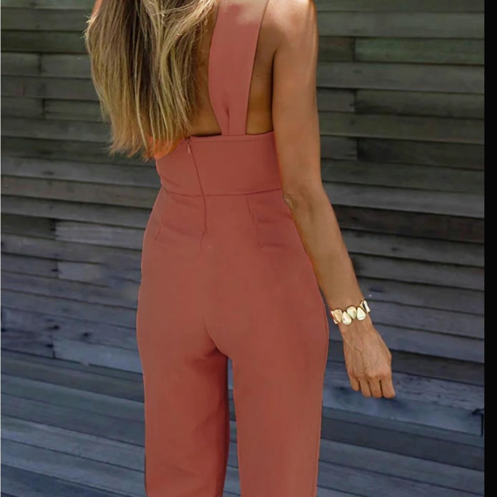 Classy Rust Jumpsuit - Picture 3 of 7